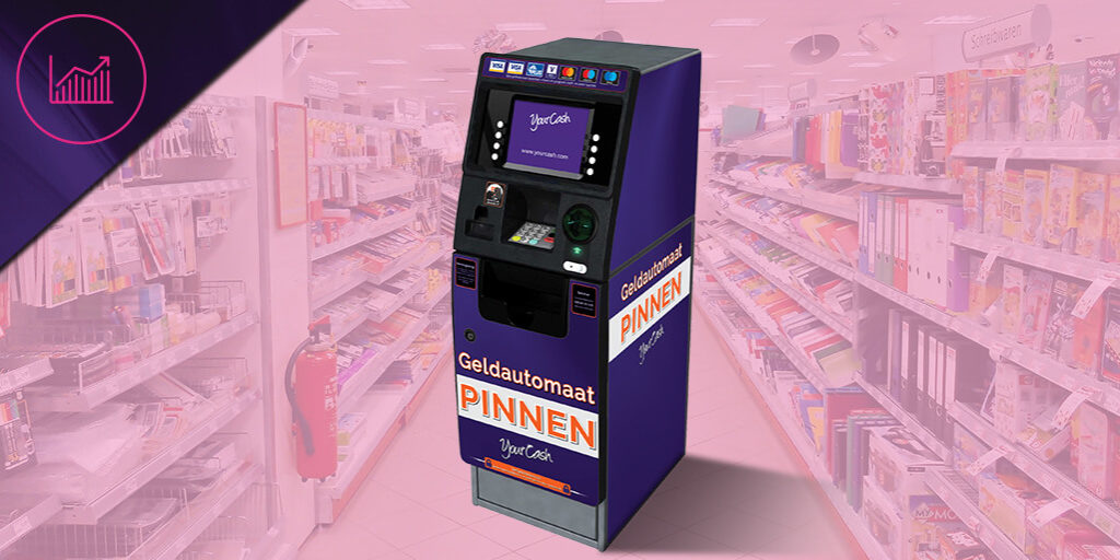 Een geldautomaat voor winkels